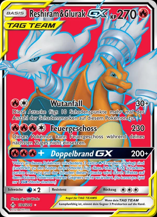 Reshiram & Glurak GX