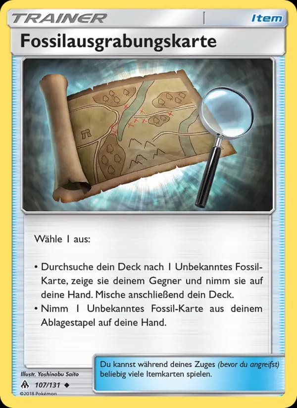 Fossilausgrabungskarte