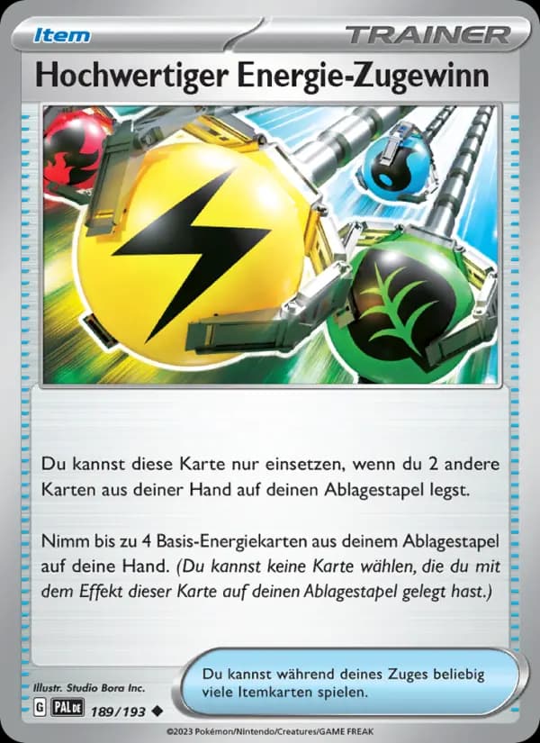 Hochwertiger Energie-Zugewinn