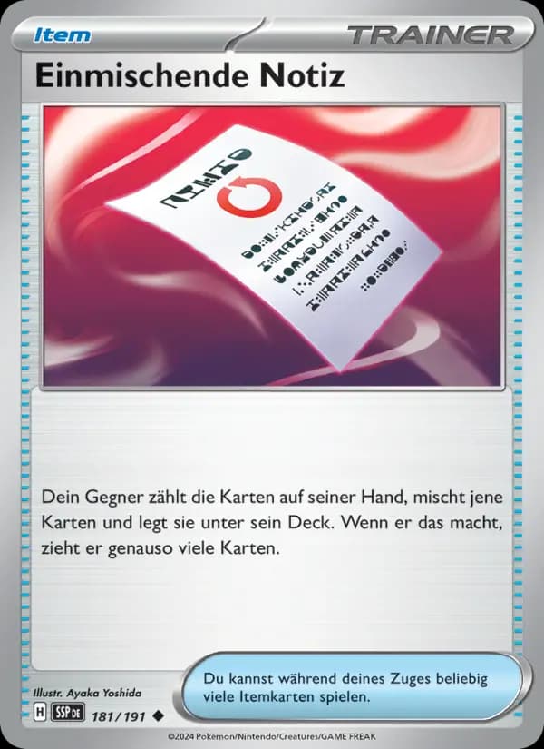 Einmischende Notiz