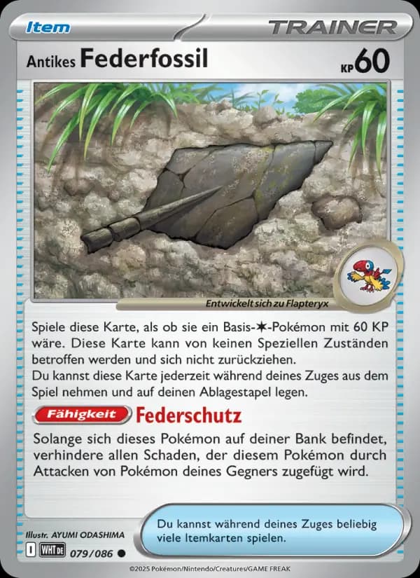 Antikes Federfossil