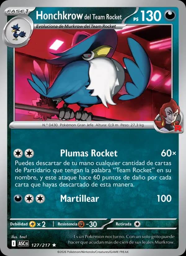 Honchkrow del Team Rocket