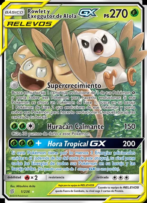 Rowlet y Exeggutor de Alola GX