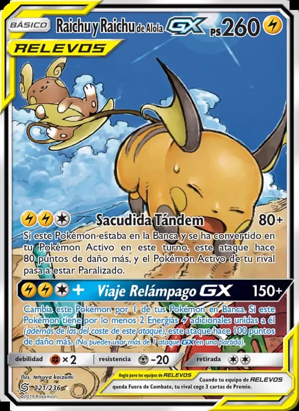 Raichu y Raichu de Alola GX