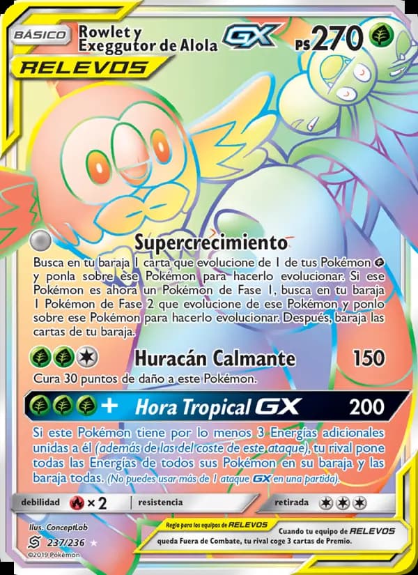 Rowlet y Exeggutor de Alola GX