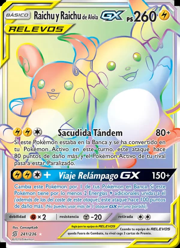 Raichu y Raichu de Alola GX