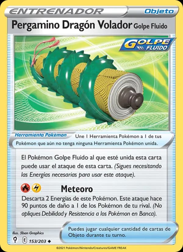 Pergamino Dragón Volador Golpe Fluido