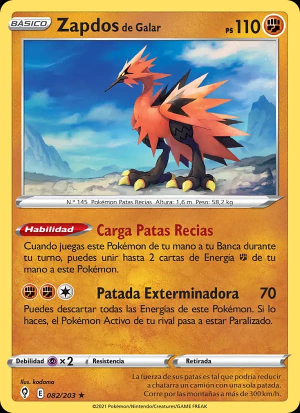 Zapdos de Galar