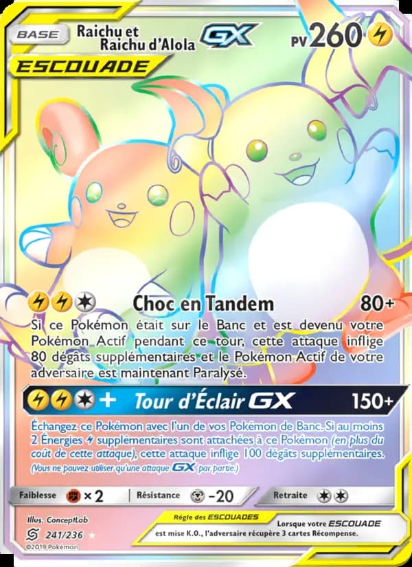 Raichu et Raichu d’Alola GX