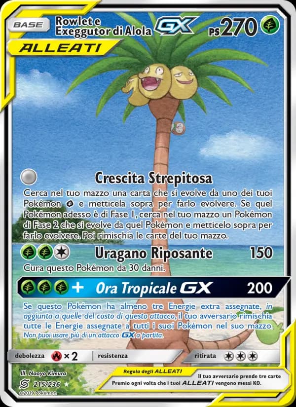 Rowlet e Exeggutor di Alola GX
